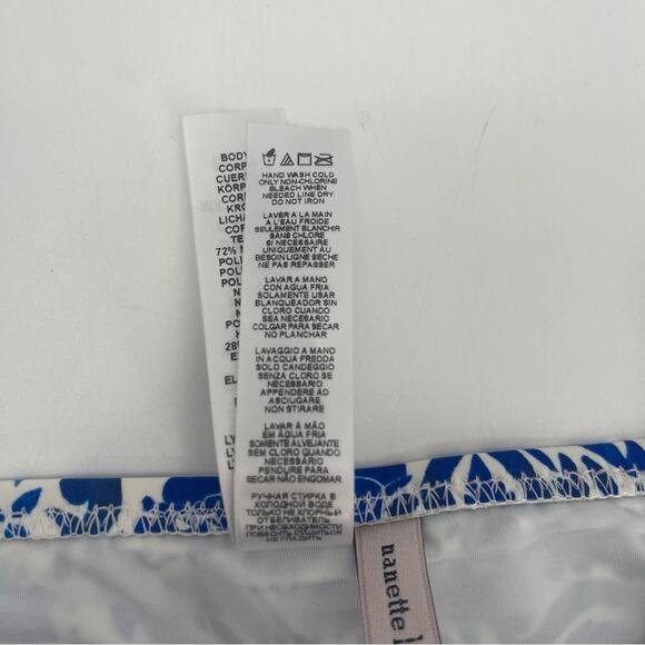 NANETTE LEPORE Bikini Bottom XS Talavera Vamp Azure Blue Beach Swim Resort NWT - Picture 13 of 16